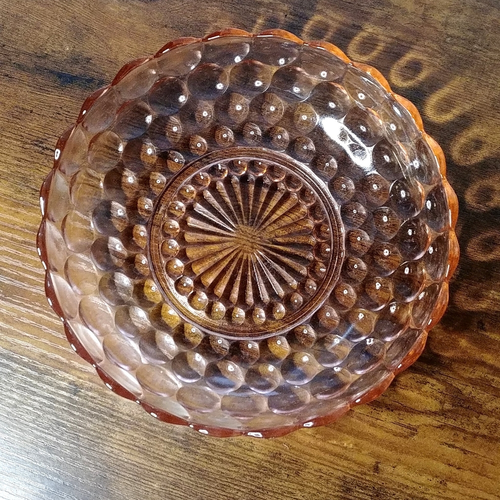 Anchor Hocking Pink Bubble Depression Bowl